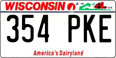 WI license plate 354PKE