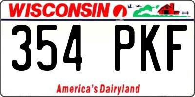 WI license plate 354PKF