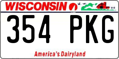 WI license plate 354PKG