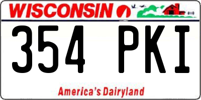 WI license plate 354PKI
