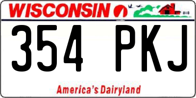 WI license plate 354PKJ