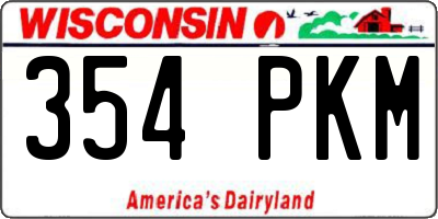 WI license plate 354PKM