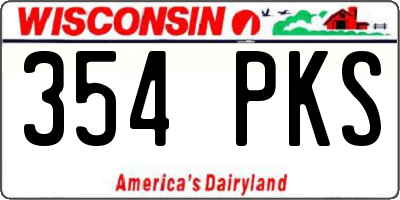 WI license plate 354PKS