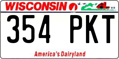 WI license plate 354PKT