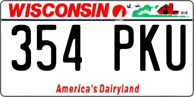 WI license plate 354PKU