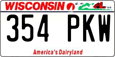 WI license plate 354PKW