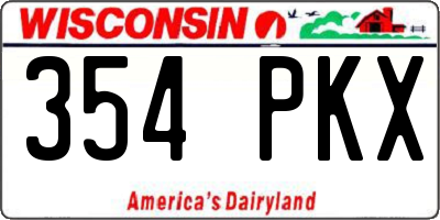 WI license plate 354PKX