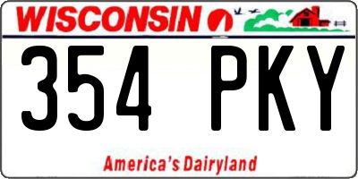 WI license plate 354PKY