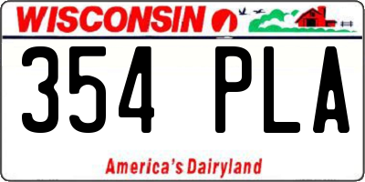 WI license plate 354PLA
