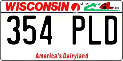 WI license plate 354PLD