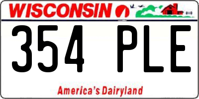 WI license plate 354PLE