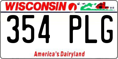 WI license plate 354PLG