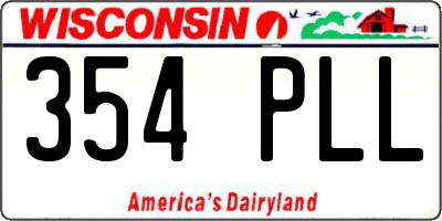 WI license plate 354PLL