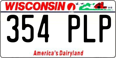 WI license plate 354PLP