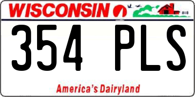 WI license plate 354PLS