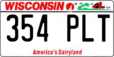 WI license plate 354PLT