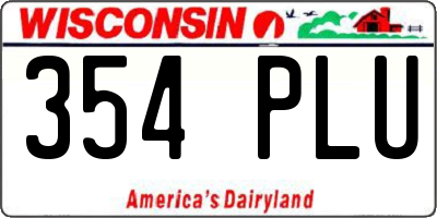 WI license plate 354PLU
