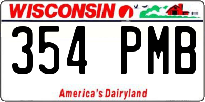WI license plate 354PMB