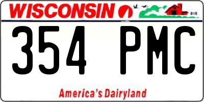 WI license plate 354PMC