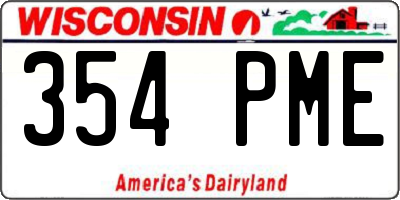 WI license plate 354PME