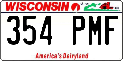 WI license plate 354PMF