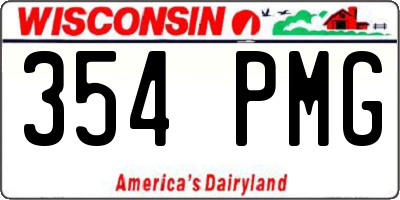 WI license plate 354PMG