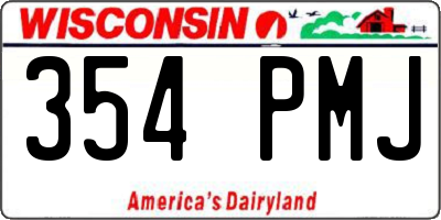 WI license plate 354PMJ
