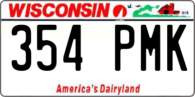 WI license plate 354PMK