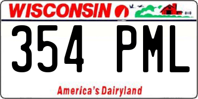 WI license plate 354PML