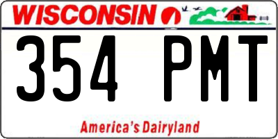WI license plate 354PMT