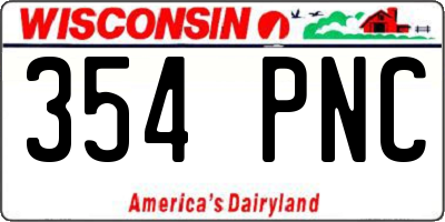 WI license plate 354PNC