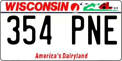 WI license plate 354PNE