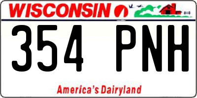 WI license plate 354PNH