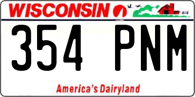 WI license plate 354PNM