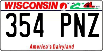 WI license plate 354PNZ