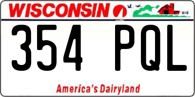 WI license plate 354PQL