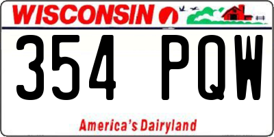 WI license plate 354PQW