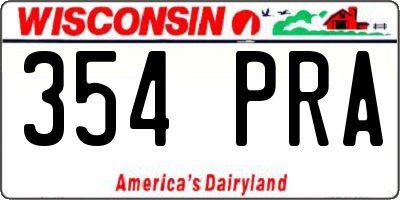 WI license plate 354PRA