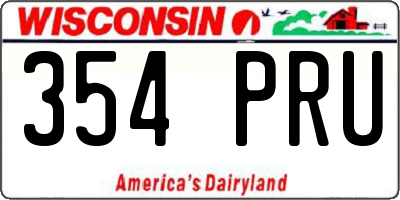 WI license plate 354PRU