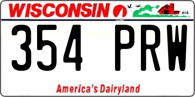 WI license plate 354PRW