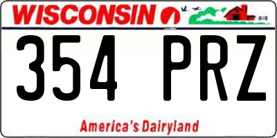WI license plate 354PRZ