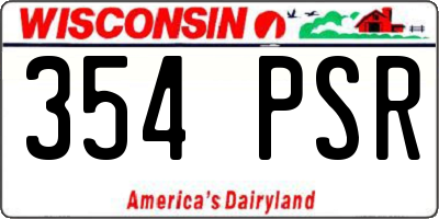 WI license plate 354PSR