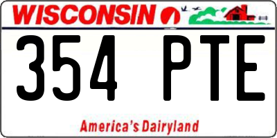 WI license plate 354PTE