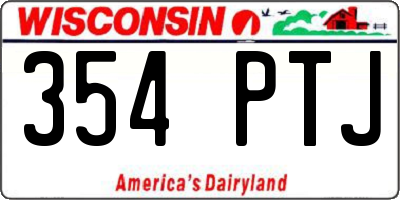 WI license plate 354PTJ