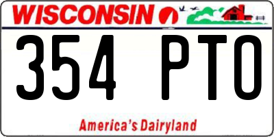WI license plate 354PTO
