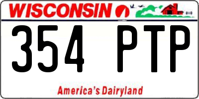 WI license plate 354PTP
