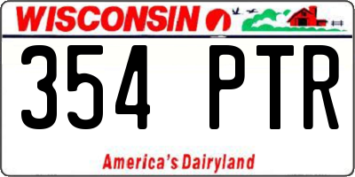 WI license plate 354PTR