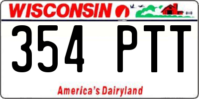 WI license plate 354PTT