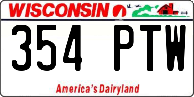 WI license plate 354PTW