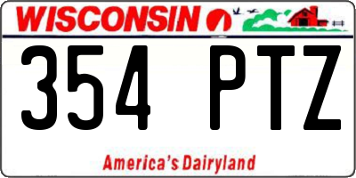 WI license plate 354PTZ